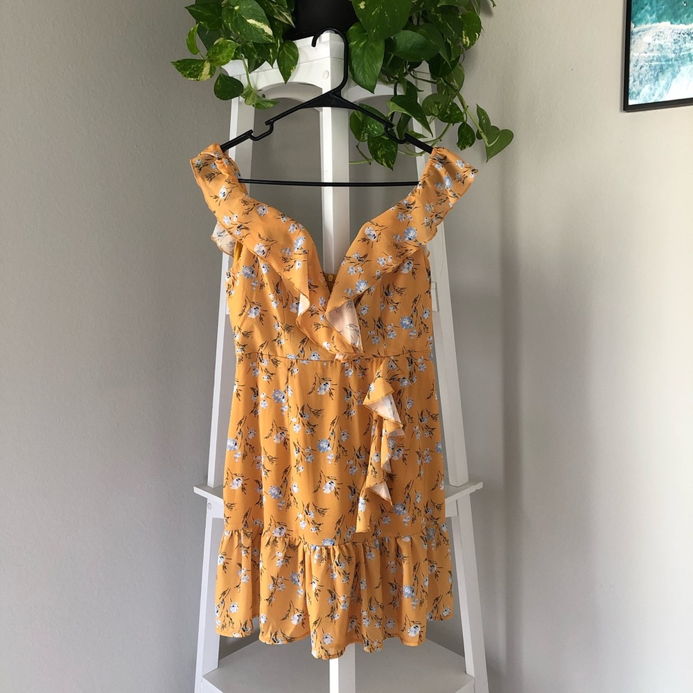 Yellow Frilly Dress - S/M